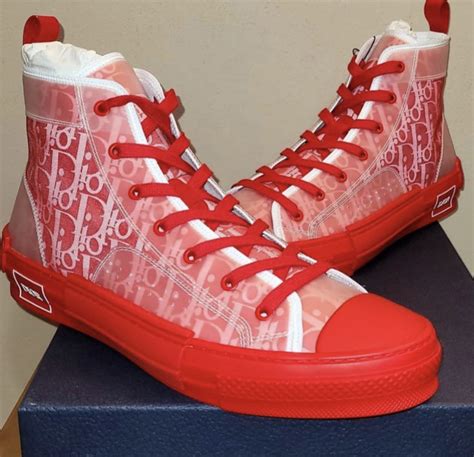 all red dior b23|Dior b23 oblique high top.